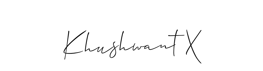 if you are searching for the best signature style for your name Khushwant X. so please give up your signature search. here we have designed multiple signature styles  using Allison_Script. Khushwant X signature style 2 images and pictures png