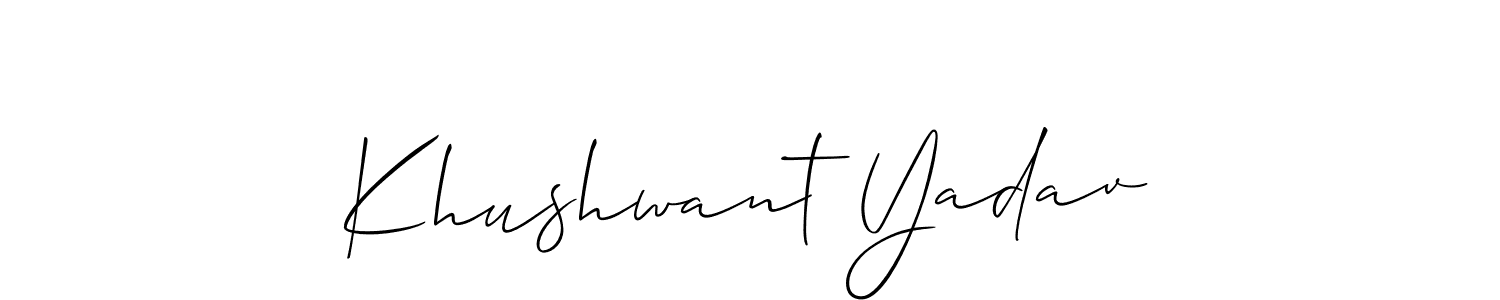 You should practise on your own different ways (Allison_Script) to write your name (Khushwant Yadav) in signature. don't let someone else do it for you. Khushwant Yadav signature style 2 images and pictures png