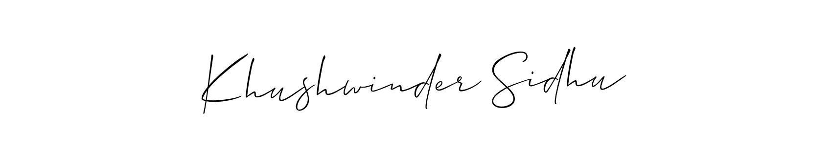 Khushwinder Sidhu stylish signature style. Best Handwritten Sign (Allison_Script) for my name. Handwritten Signature Collection Ideas for my name Khushwinder Sidhu. Khushwinder Sidhu signature style 2 images and pictures png