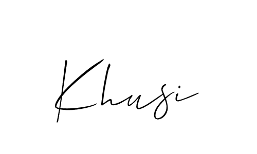 It looks lik you need a new signature style for name Khusi. Design unique handwritten (Allison_Script) signature with our free signature maker in just a few clicks. Khusi signature style 2 images and pictures png