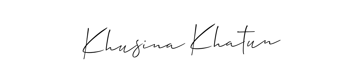 It looks lik you need a new signature style for name Khusina Khatun. Design unique handwritten (Allison_Script) signature with our free signature maker in just a few clicks. Khusina Khatun signature style 2 images and pictures png