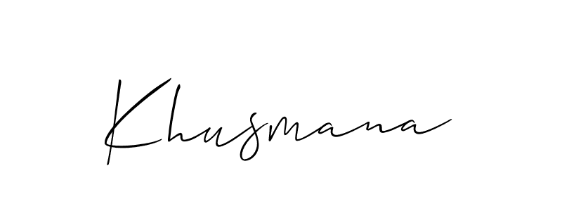 How to make Khusmana name signature. Use Allison_Script style for creating short signs online. This is the latest handwritten sign. Khusmana signature style 2 images and pictures png