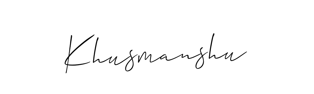 Also You can easily find your signature by using the search form. We will create Khusmanshu name handwritten signature images for you free of cost using Allison_Script sign style. Khusmanshu signature style 2 images and pictures png