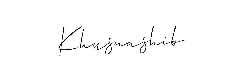 How to make Khusnashib name signature. Use Allison_Script style for creating short signs online. This is the latest handwritten sign. Khusnashib signature style 2 images and pictures png