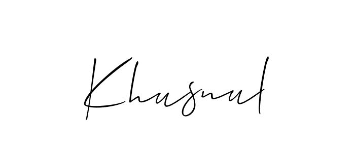 if you are searching for the best signature style for your name Khusnul. so please give up your signature search. here we have designed multiple signature styles  using Allison_Script. Khusnul signature style 2 images and pictures png