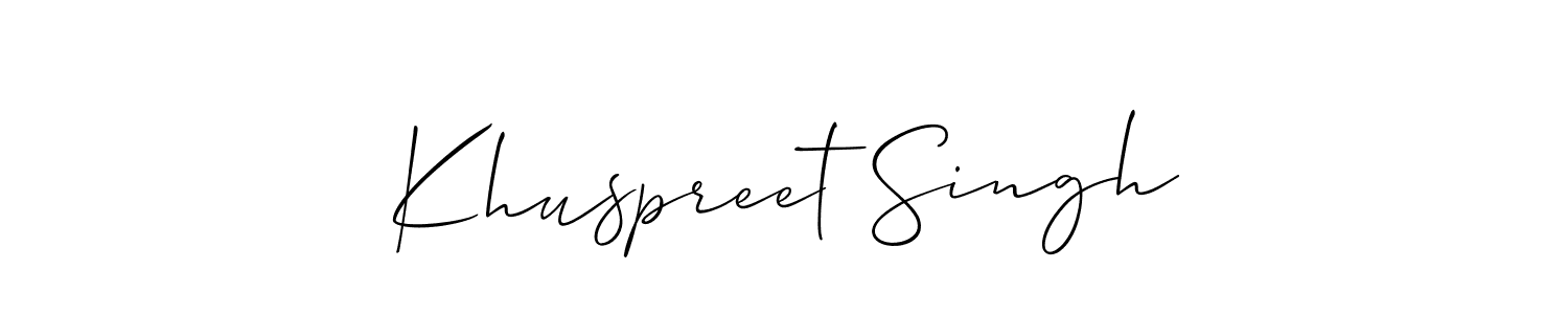 Also You can easily find your signature by using the search form. We will create Khuspreet Singh name handwritten signature images for you free of cost using Allison_Script sign style. Khuspreet Singh signature style 2 images and pictures png