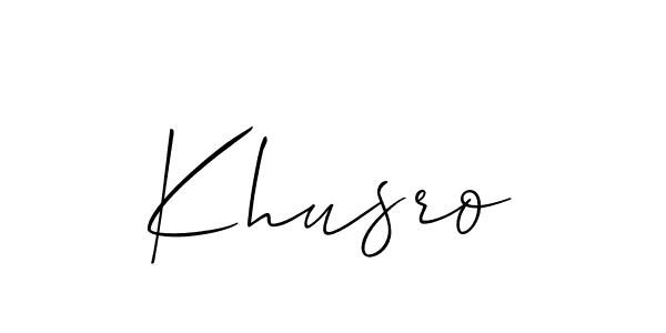 Create a beautiful signature design for name Khusro. With this signature (Allison_Script) fonts, you can make a handwritten signature for free. Khusro signature style 2 images and pictures png