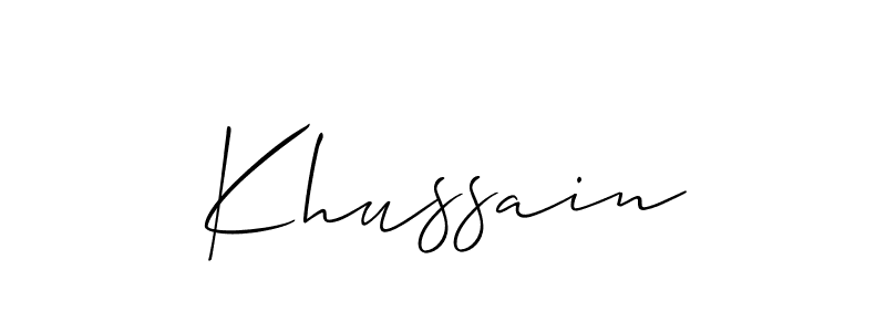 How to make Khussain name signature. Use Allison_Script style for creating short signs online. This is the latest handwritten sign. Khussain signature style 2 images and pictures png