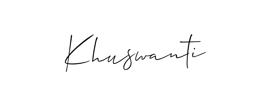 You should practise on your own different ways (Allison_Script) to write your name (Khuswanti) in signature. don't let someone else do it for you. Khuswanti signature style 2 images and pictures png