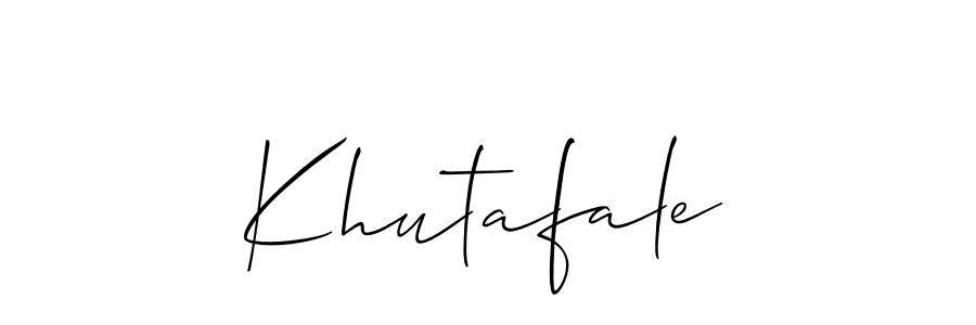 The best way (Allison_Script) to make a short signature is to pick only two or three words in your name. The name Khutafale include a total of six letters. For converting this name. Khutafale signature style 2 images and pictures png
