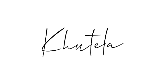 How to make Khutela signature? Allison_Script is a professional autograph style. Create handwritten signature for Khutela name. Khutela signature style 2 images and pictures png