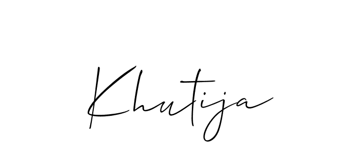 Also we have Khutija name is the best signature style. Create professional handwritten signature collection using Allison_Script autograph style. Khutija signature style 2 images and pictures png