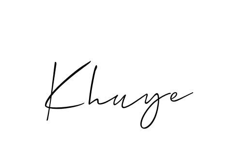 Make a beautiful signature design for name Khuye. With this signature (Allison_Script) style, you can create a handwritten signature for free. Khuye signature style 2 images and pictures png