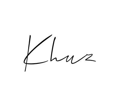 Use a signature maker to create a handwritten signature online. With this signature software, you can design (Allison_Script) your own signature for name Khuz. Khuz signature style 2 images and pictures png