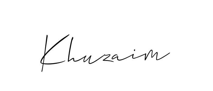 How to make Khuzaim name signature. Use Allison_Script style for creating short signs online. This is the latest handwritten sign. Khuzaim signature style 2 images and pictures png