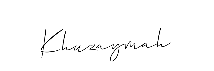 It looks lik you need a new signature style for name Khuzaymah. Design unique handwritten (Allison_Script) signature with our free signature maker in just a few clicks. Khuzaymah signature style 2 images and pictures png