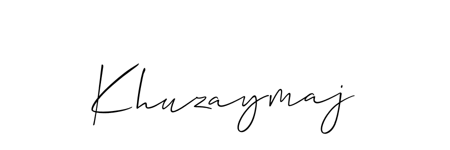 Allison_Script is a professional signature style that is perfect for those who want to add a touch of class to their signature. It is also a great choice for those who want to make their signature more unique. Get Khuzaymaj name to fancy signature for free. Khuzaymaj signature style 2 images and pictures png