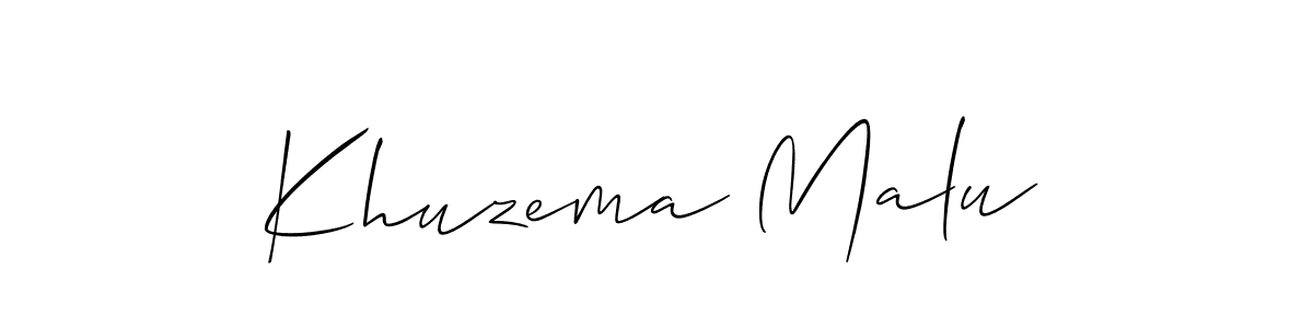 Also You can easily find your signature by using the search form. We will create Khuzema Malu name handwritten signature images for you free of cost using Allison_Script sign style. Khuzema Malu signature style 2 images and pictures png