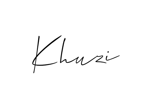 Make a beautiful signature design for name Khuzi. With this signature (Allison_Script) style, you can create a handwritten signature for free. Khuzi signature style 2 images and pictures png