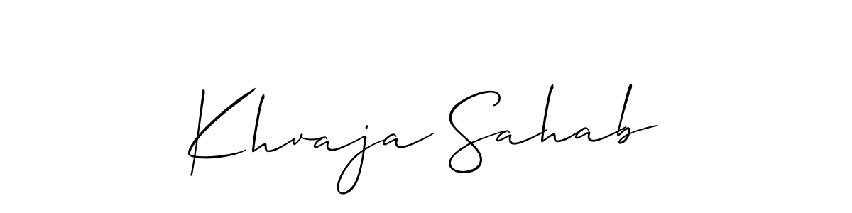 Similarly Allison_Script is the best handwritten signature design. Signature creator online .You can use it as an online autograph creator for name Khvaja Sahab. Khvaja Sahab signature style 2 images and pictures png