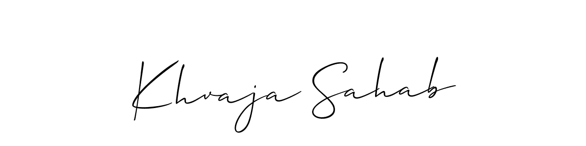 You should practise on your own different ways (Allison_Script) to write your name (Khvaja Sahab) in signature. don't let someone else do it for you. Khvaja Sahab signature style 2 images and pictures png