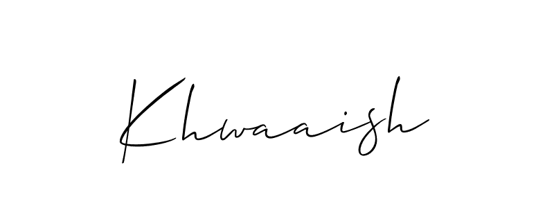 Design your own signature with our free online signature maker. With this signature software, you can create a handwritten (Allison_Script) signature for name Khwaaish. Khwaaish signature style 2 images and pictures png