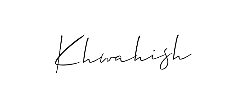 Similarly Allison_Script is the best handwritten signature design. Signature creator online .You can use it as an online autograph creator for name Khwahish. Khwahish signature style 2 images and pictures png