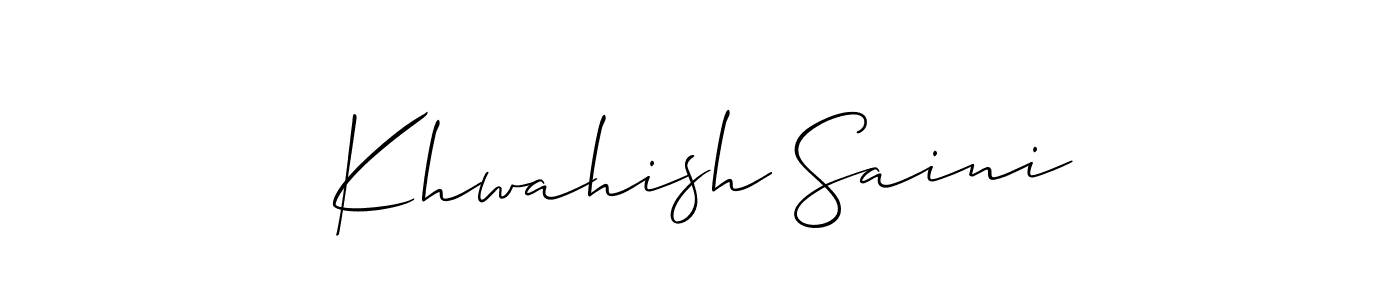 Khwahish Saini stylish signature style. Best Handwritten Sign (Allison_Script) for my name. Handwritten Signature Collection Ideas for my name Khwahish Saini. Khwahish Saini signature style 2 images and pictures png