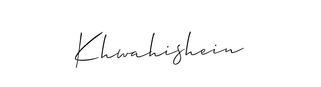 Make a short Khwahishein signature style. Manage your documents anywhere anytime using Allison_Script. Create and add eSignatures, submit forms, share and send files easily. Khwahishein signature style 2 images and pictures png