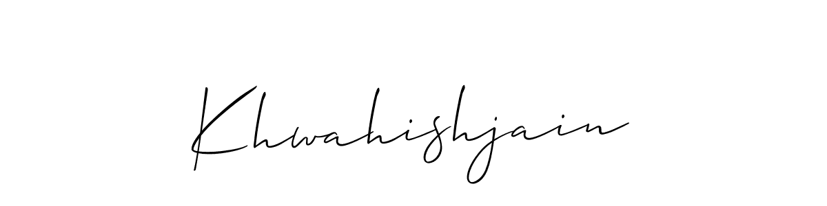 Create a beautiful signature design for name Khwahishjain. With this signature (Allison_Script) fonts, you can make a handwritten signature for free. Khwahishjain signature style 2 images and pictures png