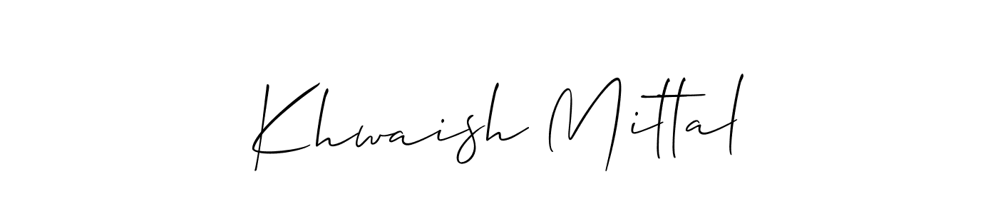 How to Draw Khwaish Mittal signature style? Allison_Script is a latest design signature styles for name Khwaish Mittal. Khwaish Mittal signature style 2 images and pictures png