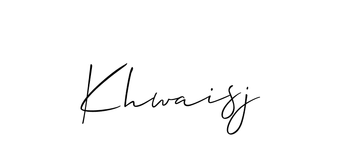 Use a signature maker to create a handwritten signature online. With this signature software, you can design (Allison_Script) your own signature for name Khwaisj. Khwaisj signature style 2 images and pictures png