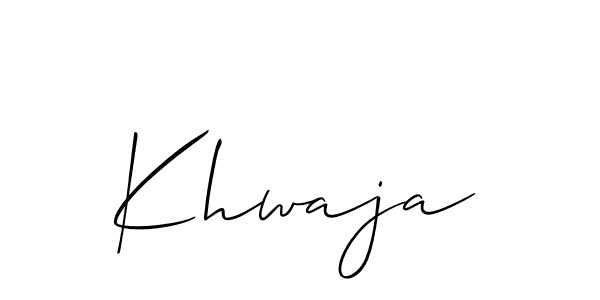 if you are searching for the best signature style for your name Khwaja. so please give up your signature search. here we have designed multiple signature styles  using Allison_Script. Khwaja signature style 2 images and pictures png