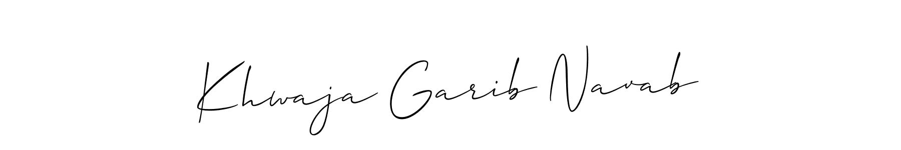 Create a beautiful signature design for name Khwaja Garib Navab. With this signature (Allison_Script) fonts, you can make a handwritten signature for free. Khwaja Garib Navab signature style 2 images and pictures png