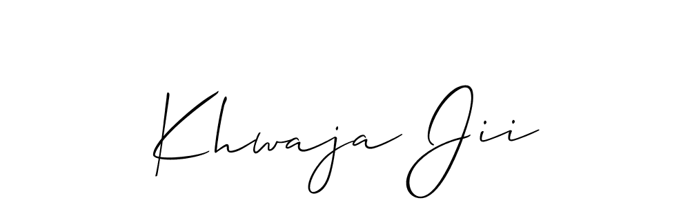 How to make Khwaja Jii signature? Allison_Script is a professional autograph style. Create handwritten signature for Khwaja Jii name. Khwaja Jii signature style 2 images and pictures png