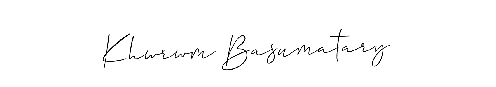 Similarly Allison_Script is the best handwritten signature design. Signature creator online .You can use it as an online autograph creator for name Khwrwm Basumatary. Khwrwm Basumatary signature style 2 images and pictures png