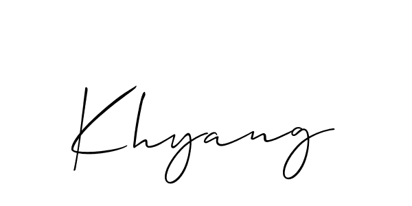 Allison_Script is a professional signature style that is perfect for those who want to add a touch of class to their signature. It is also a great choice for those who want to make their signature more unique. Get Khyang name to fancy signature for free. Khyang signature style 2 images and pictures png