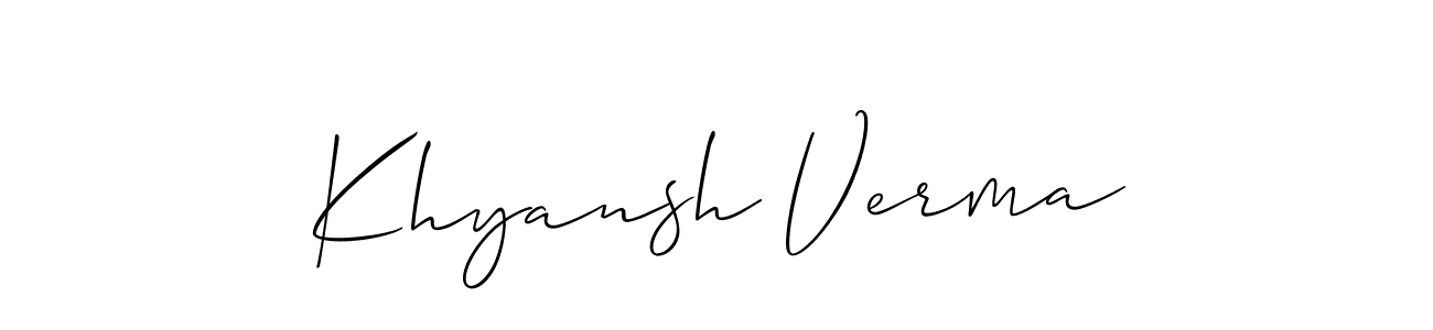 How to make Khyansh Verma signature? Allison_Script is a professional autograph style. Create handwritten signature for Khyansh Verma name. Khyansh Verma signature style 2 images and pictures png