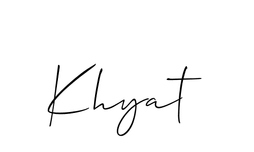 Allison_Script is a professional signature style that is perfect for those who want to add a touch of class to their signature. It is also a great choice for those who want to make their signature more unique. Get Khyat name to fancy signature for free. Khyat signature style 2 images and pictures png