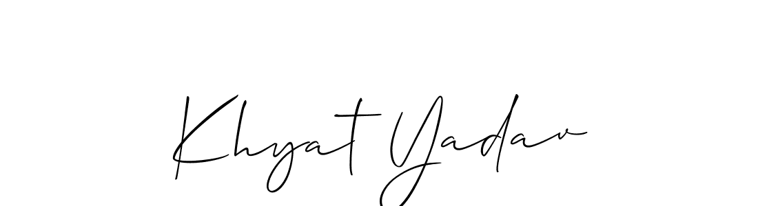 Make a short Khyat Yadav signature style. Manage your documents anywhere anytime using Allison_Script. Create and add eSignatures, submit forms, share and send files easily. Khyat Yadav signature style 2 images and pictures png