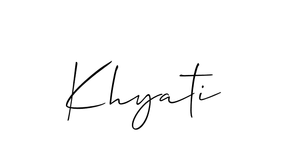It looks lik you need a new signature style for name Khyati. Design unique handwritten (Allison_Script) signature with our free signature maker in just a few clicks. Khyati signature style 2 images and pictures png