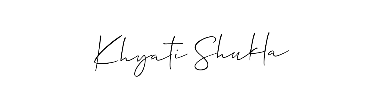 Khyati Shukla stylish signature style. Best Handwritten Sign (Allison_Script) for my name. Handwritten Signature Collection Ideas for my name Khyati Shukla. Khyati Shukla signature style 2 images and pictures png