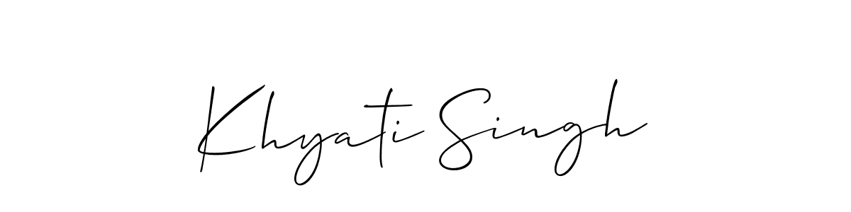 Make a beautiful signature design for name Khyati Singh. With this signature (Allison_Script) style, you can create a handwritten signature for free. Khyati Singh signature style 2 images and pictures png