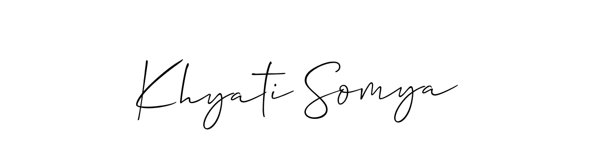 Best and Professional Signature Style for Khyati Somya. Allison_Script Best Signature Style Collection. Khyati Somya signature style 2 images and pictures png