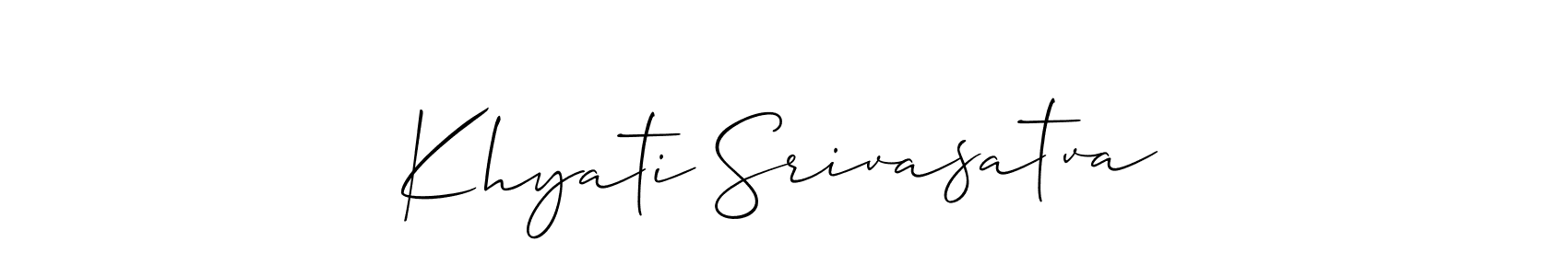 How to make Khyati Srivasatva signature? Allison_Script is a professional autograph style. Create handwritten signature for Khyati Srivasatva name. Khyati Srivasatva signature style 2 images and pictures png