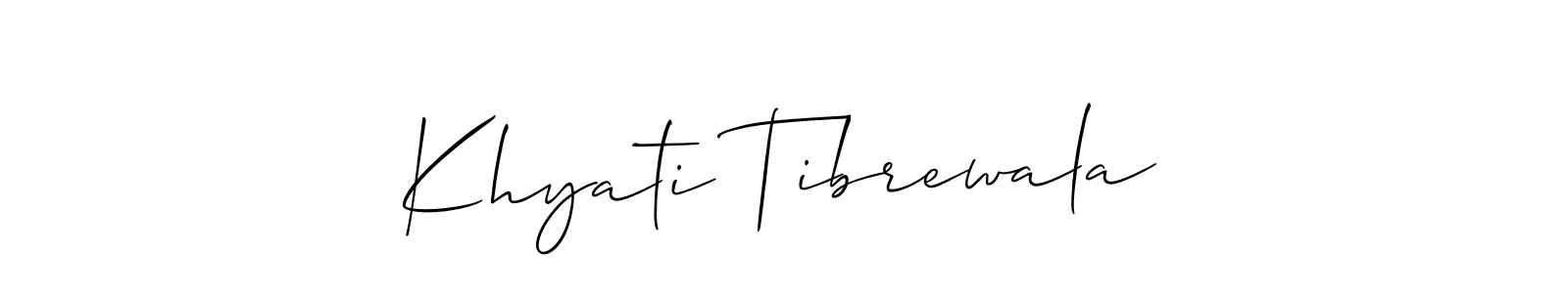 Make a beautiful signature design for name Khyati Tibrewala. Use this online signature maker to create a handwritten signature for free. Khyati Tibrewala signature style 2 images and pictures png