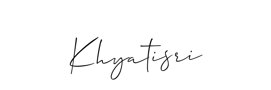 Use a signature maker to create a handwritten signature online. With this signature software, you can design (Allison_Script) your own signature for name Khyatisri. Khyatisri signature style 2 images and pictures png
