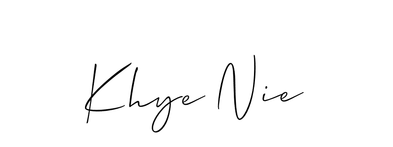 Create a beautiful signature design for name Khye Nie. With this signature (Allison_Script) fonts, you can make a handwritten signature for free. Khye Nie signature style 2 images and pictures png