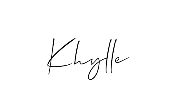 Create a beautiful signature design for name Khylle. With this signature (Allison_Script) fonts, you can make a handwritten signature for free. Khylle signature style 2 images and pictures png