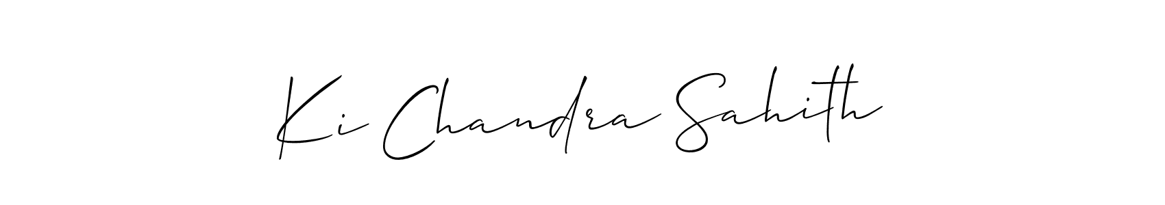 You should practise on your own different ways (Allison_Script) to write your name (Ki Chandra Sahith) in signature. don't let someone else do it for you. Ki Chandra Sahith signature style 2 images and pictures png